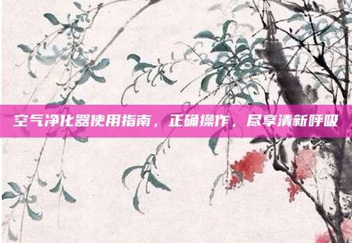 空气净化器使用指南,正确操作,尽享清新呼吸