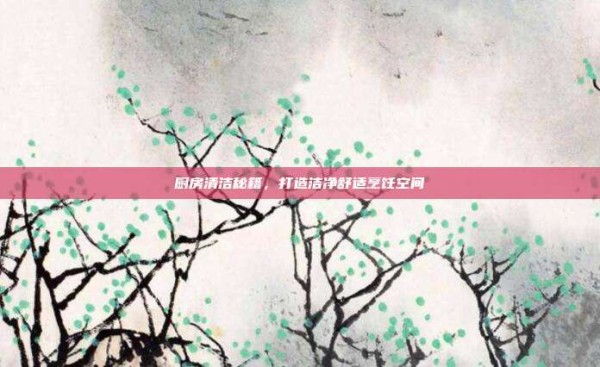 厨房清洁秘籍,打造洁净舒适烹饪空间