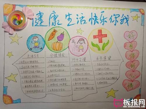 漂亮的健康教育手抄报图片健康生活快乐你我