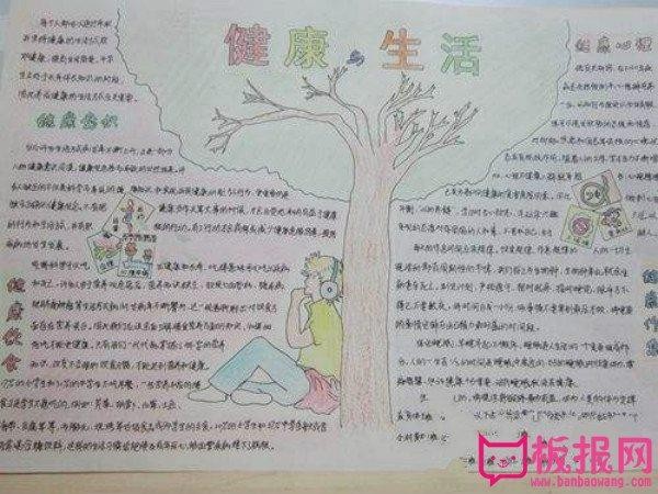 小学生英语的手抄报内容健康生活