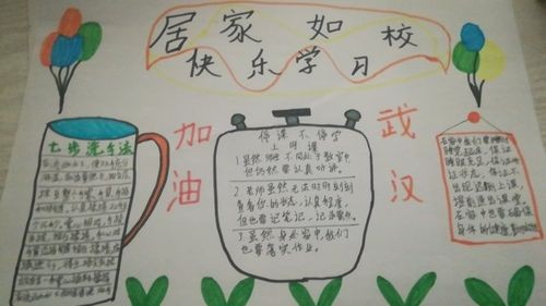 北部新区实验学校初二四班居家如校快乐学习手抄报合集