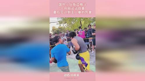 国外小伙街边格斗，一开始沾沾自喜，最后见识到王八拳的厉害