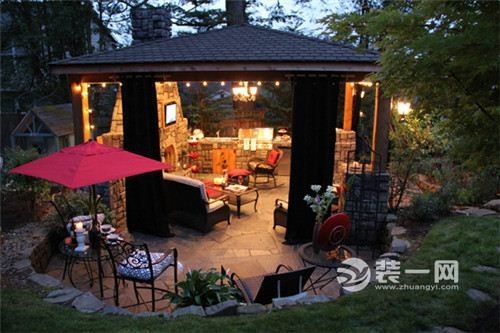 现代豪华室外花园设计装修效果图
