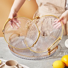 三件套透明圆形托盘pet果盘果盘塑料果盘