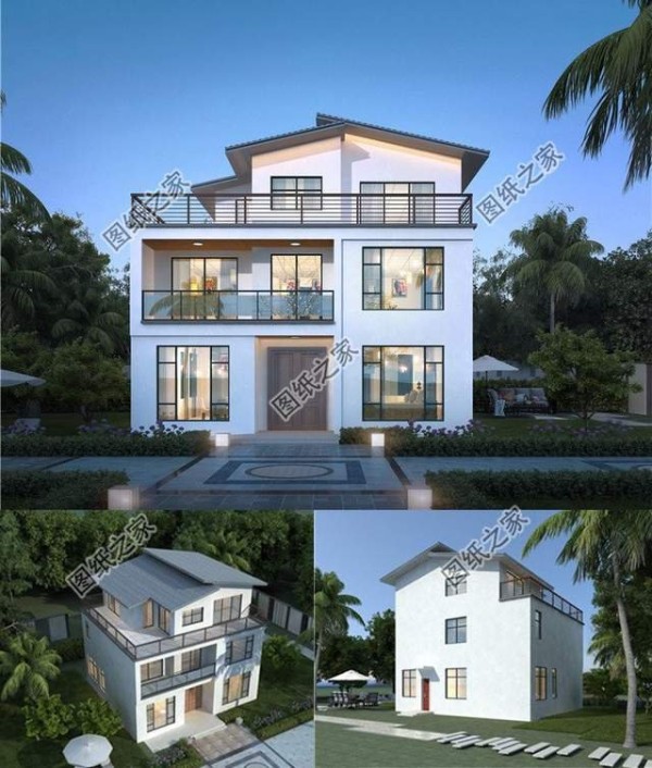 现代化简洁的住宅设计图，新时代自建房，舒适的生活体验