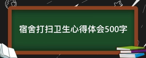 宿舍打扫卫生心得体会500字