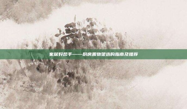 家居好帮手——厨房置物架选购指南及推荐