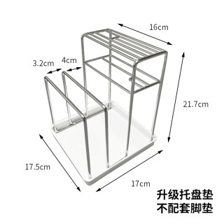纳谷 厨房菜刀架置物架304不锈钢家用沥水台面放刀座多功能收纳