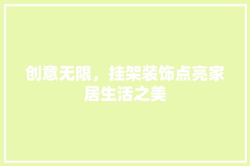 创意无限，挂架装饰点亮家居生活之美 现代风格装饰