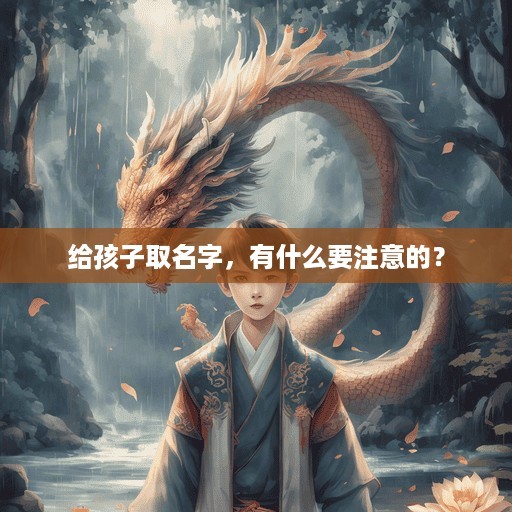 给孩子取名字，有什么要注意的？