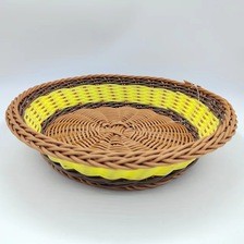 洪昇仿真工艺圆形收纳藤篮防尘收纳置物篮