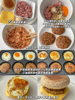 一周低卡早餐自制全麦麦满分的做法 步骤2