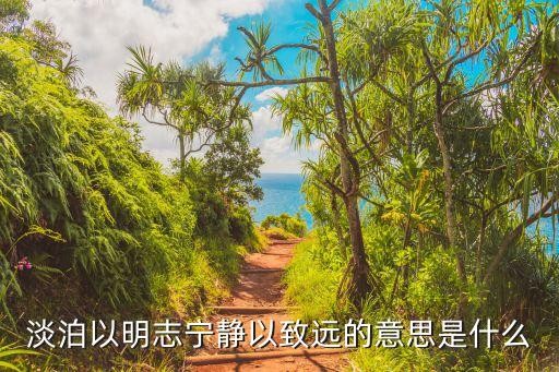 淡泊以明志宁静以致远的意思是什么