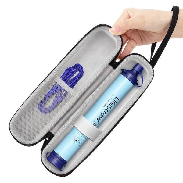 Lending Pack on Water Purifier Travel Case Life Shock Resistant Hiking Rescue Straw with Storage Box