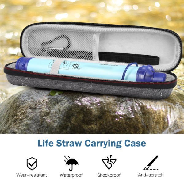 Lending Pack on Water Purifier Travel Case Life Shock Resistant Hiking Rescue Straw with Storage Box