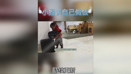 聪明的小猴子，自己做饭吃