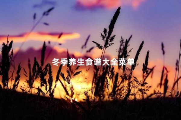 冬季养生食谱大全菜单