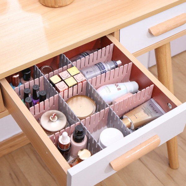 4PCS Drawer Divider Kits Household Plastic Adjustable Separator Grid Tidy Drawer Dividers