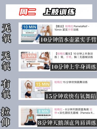帕梅拉一周运动计划，高效减脂方法