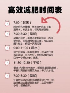 减肥高效时间表 找对方法一月瘦30斤!