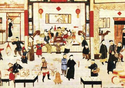旗人过年。(此副画作由首都博物馆收藏)