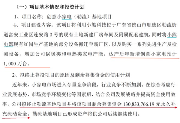 图 / 小熊电器公告