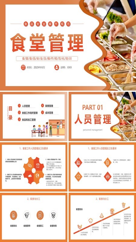食堂管理食品安全及操作规范化培训ppt模板
