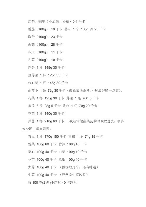 低卡食物