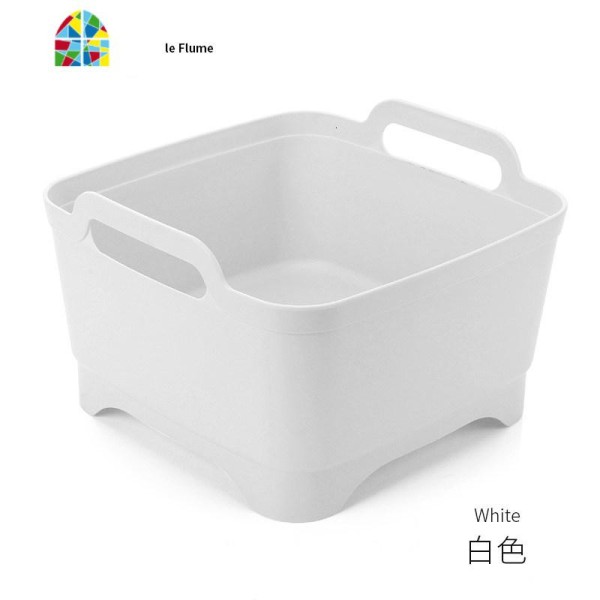 北欧风格移动水厨房洗菜篮果蔬淘菜水果水果盘滴漏盆沥水篮 FENGHOU 白色_340