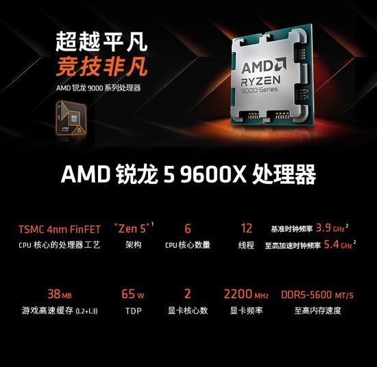 省电省心还省钱！AMD锐龙5 9600X京东超值推荐
