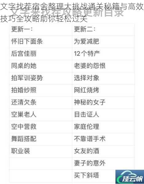 文字找茬宿舍整理大挑战通关秘籍与高效技巧全攻略助你轻松过关