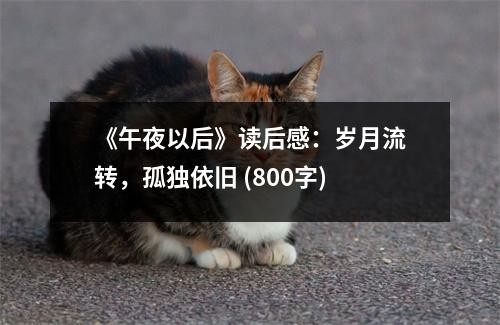 《午夜以后》读后感：岁月流转，孤独依旧 (800字)