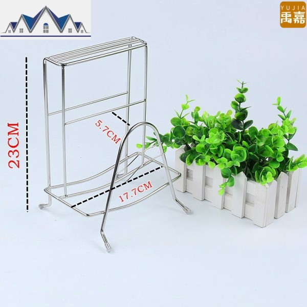 菜板架锅盖架菜刀架子刀座钻板案板架沥水架实心不锈钢厨房置物架 三维工匠高清大图