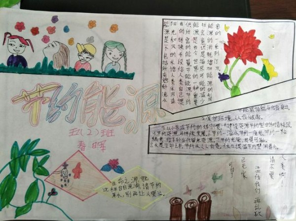 节能降耗 保卫蓝天 主题手抄报