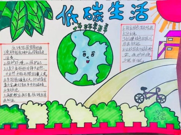绿色低碳节能减排绘画精选11张作文吧手抄报低碳生活节约能源手抄报