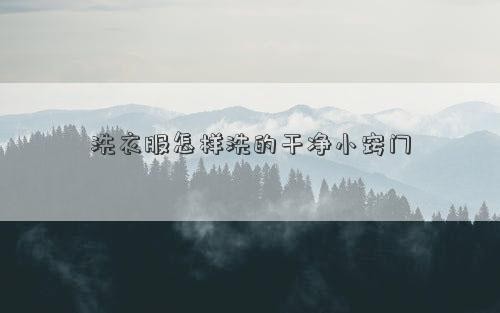 洗衣服怎样洗的干净小窍门