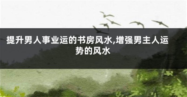 提升男人事业运的书房风水,增强男主人运势的风水