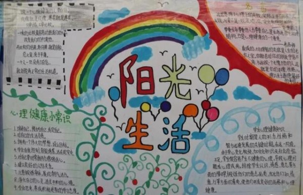 让心灵充满阳光阜南五初心理健康手抄报比赛速度围观点赞