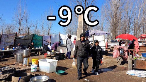 山东农村大集牛杂汤，零下-9℃，20一碗，满满一份，这物价怎么样