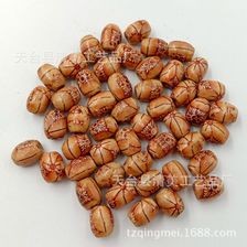 DIY彩绘木质米状珠子 原木彩绘木质纽扣 木制早教动手玩具