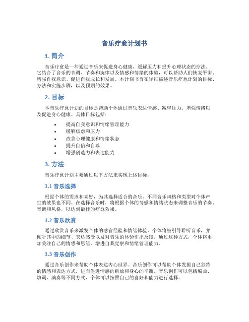 音乐疗愈计划书