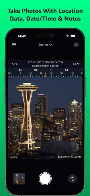 FieldCam - 带 GPS 坐标的拍照工具[iPhone][内购限免]