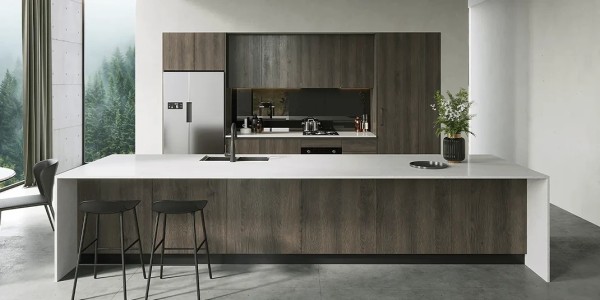 modern-minimalist-dark-oak-kitchen-cabinets-with-waterfall-island
