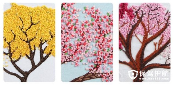 立体花卉刺绣