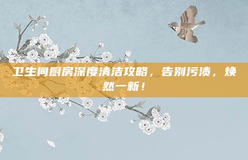 卫生间厨房深度清洁攻略,告别污渍,焕然一新!