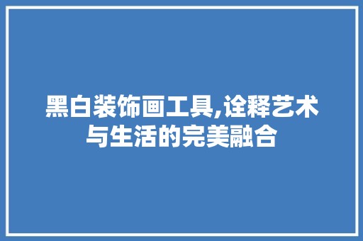 黑白装饰画工具,诠释艺术与生活的完美融合 地板材料