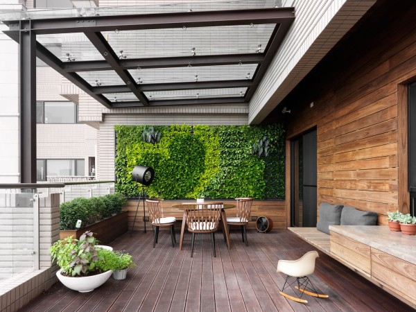 H之所在 禾築國際設計Herzu Interior Design 露臺 植物,财产,家具,桌子,窗户,建造,木头,灯光,灯罩,建筑学