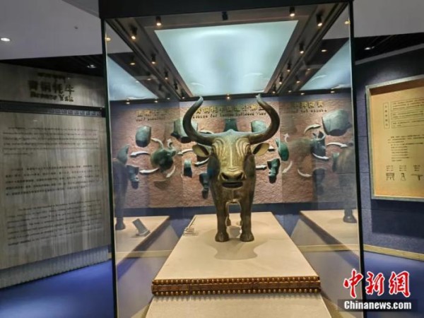 天祝县博物馆展陈的中国国宝级文物铜牦牛（资料图）　天祝县博物馆供图