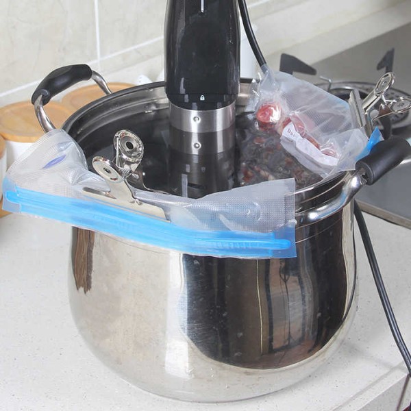 Vacuum Seal Bags for Food Fruit Storage with Air Valve Reusable Vacuum Food Storage Bags with Pump Kitchen Foldable Opp Bag Blue