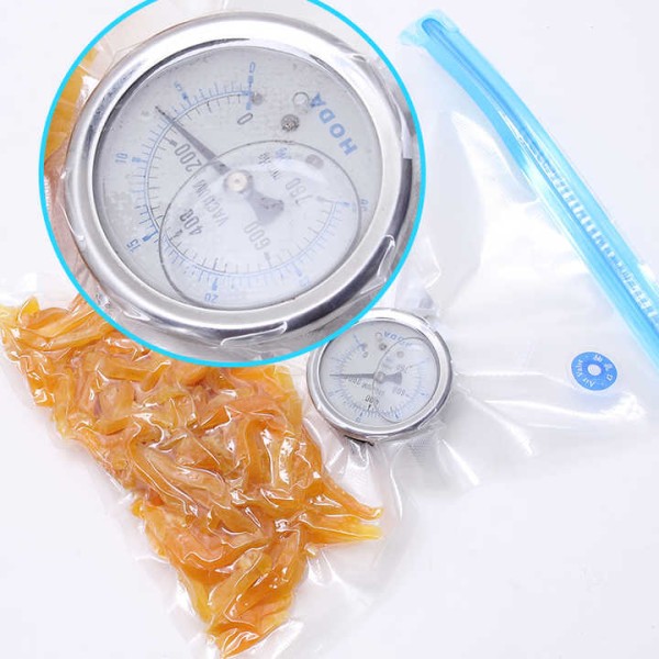 Vacuum Seal Bags for Food Fruit Storage with Air Valve Reusable Vacuum Food Storage Bags with Pump Kitchen Foldable Opp Bag Blue